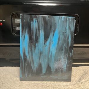 Modern Black and Blue Canvas Art